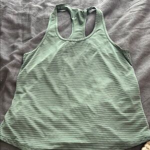Green Striped Women's Tank Top